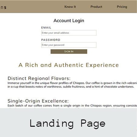 coffee landing page